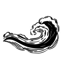 outline clipart illustration of water wave isolated 