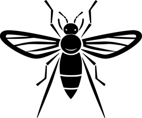 Fototapeta premium Mosquito - Black and White Isolated Icon - Vector illustration