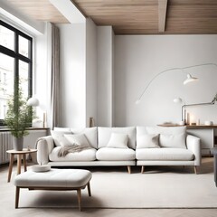 modern living room with white sofa