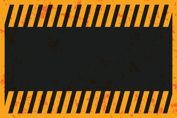 black and yellow industrial warning background banner with empty space vector illustration