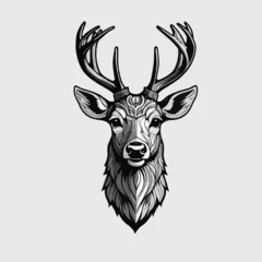 Fotobehang vector isolated of deer head © Iqbal