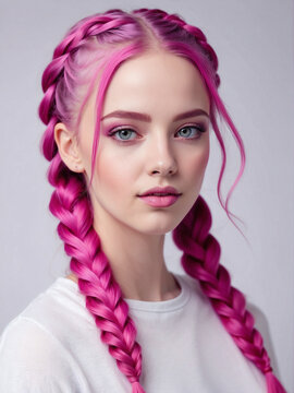 girl with pink hair