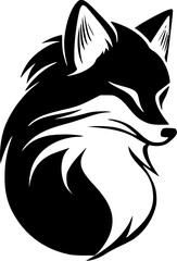 Fox | Black and White Vector illustration