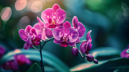 The captivating purple orchid blooms beautifully