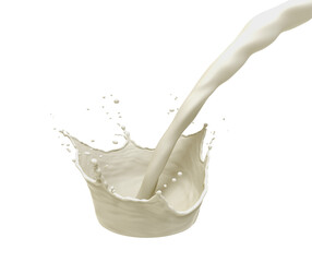 Milk splash isolated or Realistic milk splash. Liquid or Yogurt splash.