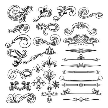 Outlined ornaments collection