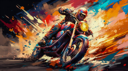 Motorcycle Racer. Trailblazing Triumph Illustration