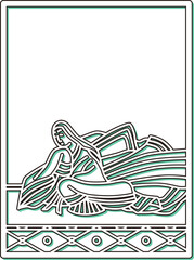 シンプルカラーシャドウ百人一首　伊勢大輔