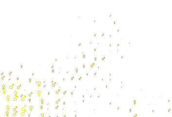 Light orange vector pattern with gender elements.