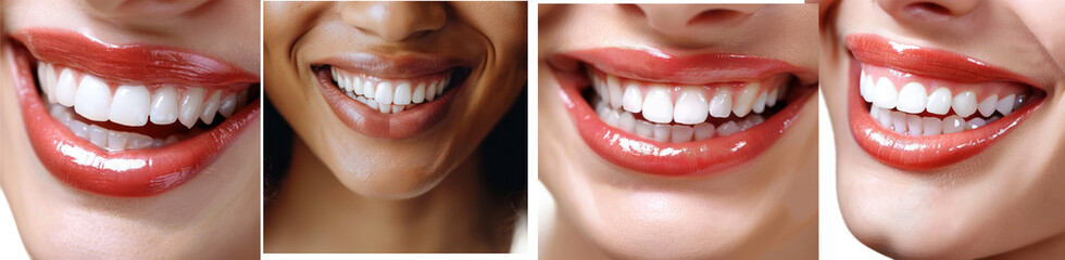 Close Up Woman's smile with beautiful teeth a close shot of mouth, woman smiling white transparent background png