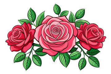 bunch of roses vector art