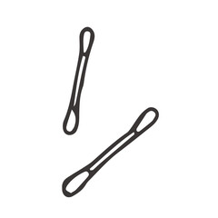 Cotton buds hand drawn outline doodle icon. Toiletries vector sketch illustration for print, web, mobile and infographics isolated