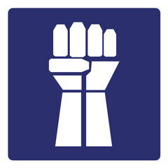 Fist vector illustration isolated on white background. classic modern diseign, bright colors