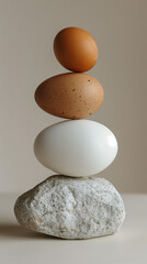 Fototapeta na wymiar balancing of eggs,ai
