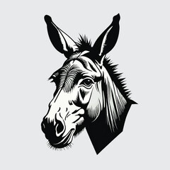 clip art, vector isolated of donkey head