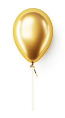 Gold Helium Balloon. Isolated on white background