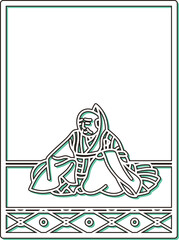 シンプルカラーシャドウ百人一首　能因法師