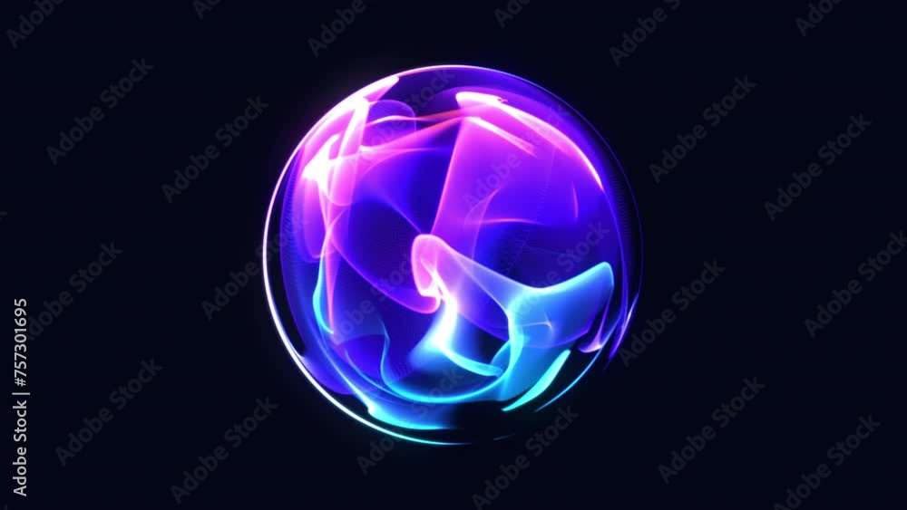 Canvas Prints glowing vibrant particle 3d sphere in the universe. abstract technology, science, engineering, and a