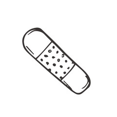 Adhesive plaster hand drawn outline doodle icon. Adhesive bandage as medical first aid concept vector sketch illustration for print, web, mobile and infographics isolated on white background.