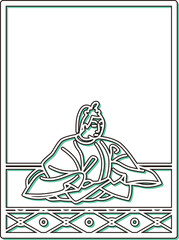 シンプルカラーシャドウ百人一首　大納言経信