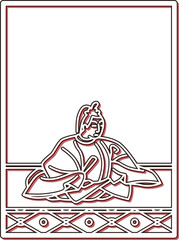 シンプルカラーシャドウ百人一首　大納言経信