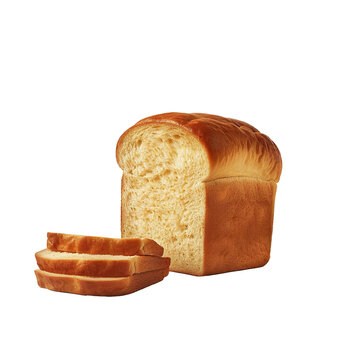 A photorealistic image of a majestic, puffy wheat bread loaf with a crackling