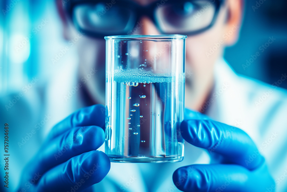 Poster generated with ai image of laboratory settings with scientists conducting drug research