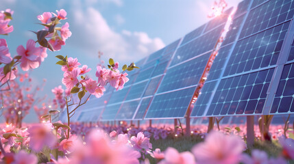 Flowers and solar panels