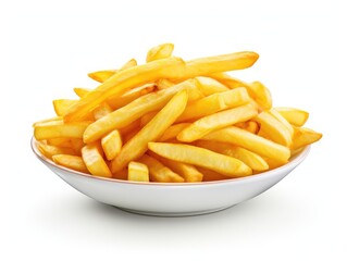 french fries on white background