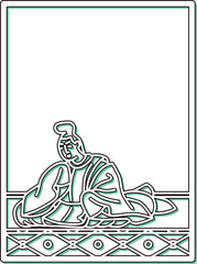 シンプルカラーシャドウ百人一首　源俊頼朝臣