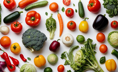 pattern of Fruits and Vegetables food seamless background