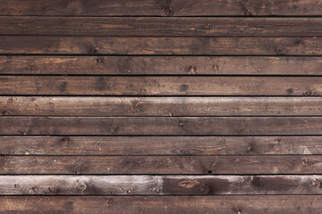 Fototapeta na wymiar Brown wooden wall, front view, background texture