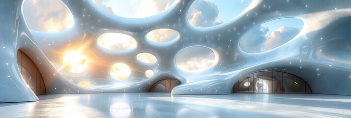 Abstract White Contemporary Architecture, Background HD, Illustrations