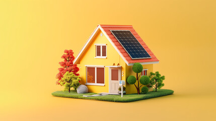 Cute tiny house with solar panels