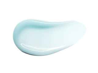 Turquoise cream cosmetic anti aging  texture stroke isolated on white background. Hyaluronic acid...