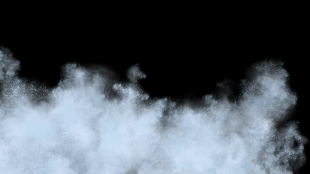 Explosion of White Powder on Black Background for Effects