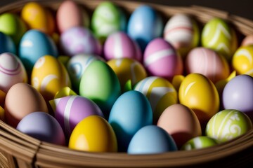 Fototapeta na wymiar Pattern of vibrant colorful Easter eggs background
