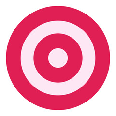 Red and white circular target (flat design, cut out)
