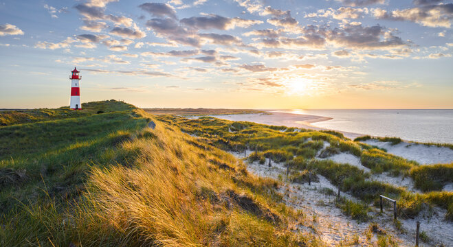 Leuchtturm List-Ost, Ellenbogen, Sylt, Schleswig-Holstein, Deutschland