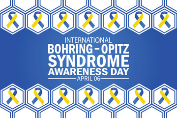 International Bohring Opitz Syndrome Awareness Day. April 06. Holiday concept. Template for background, banner, card, poster with text inscription