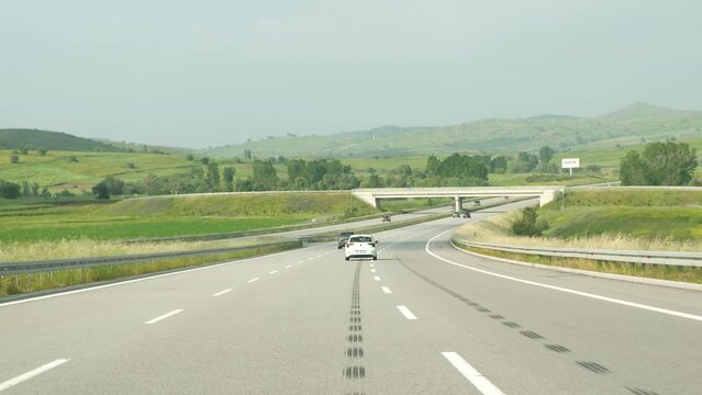Izmir, Turkiye - May 27 2023: Izmir Istanbul Highway road background material