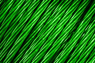 green aluminum electric cable.background or texture