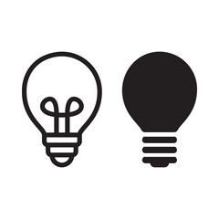Lamp icon set. Idea lamp icon collection. Flat style - obrazy, fototapety, plakaty