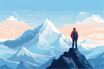 Travel concept of discovering, exploring, and observing nature