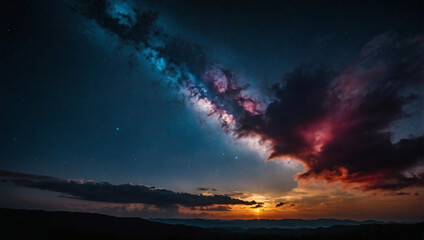 Fototapeta na wymiar Abstract garnet sky