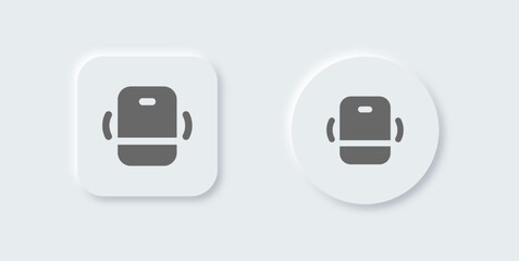 Phone vibration solid icon in neomorphic design style. Smartphone signs vector illustration.