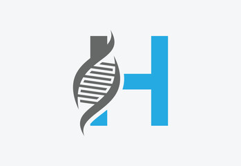 creative logo icon DNA latter H