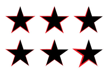 Obraz premium Star icon vintage retro style grunge texture distressed symbol paint brush vector.