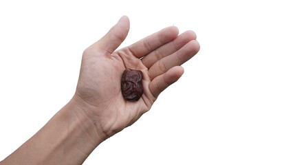 Obraz premium Holding Dates Breaking the Fast with Ramadan Mubarrak Dates 