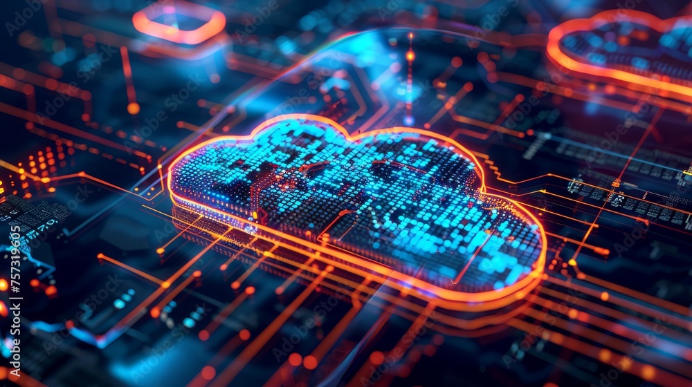 Poster implementing cutting-edge cybersecurity protocols in cloud services